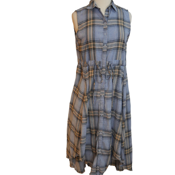JODIFL NWT Blue Plaid Sleeveless Boutique Dress Size Medium - Picture 5 of 9